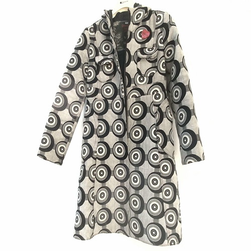Desigual coat used size 38 with hood and red heart detail