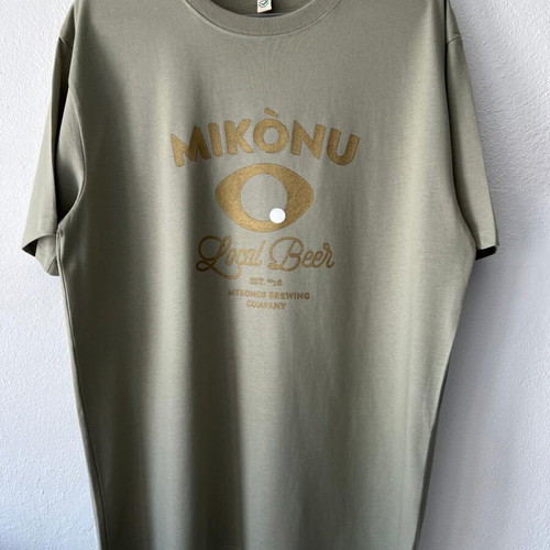 Mikònu T-shirt M unisex new, light khaki, eco cotton