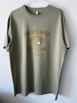 Mikònu T-shirt M unisex new, light khaki, eco cotton
