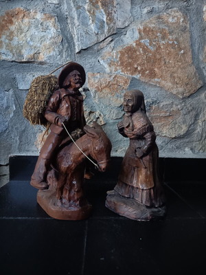 Francis Lascour French terracotta figurine set vintage, like new