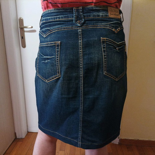 Gloria Vanderbilt midi skirt used, denim, low waist, vintage