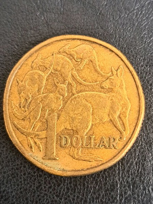 Australian one dollar coin used 1984