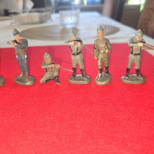 Elastolin soldier figures used, pack, 1930-40s, French