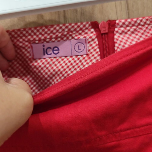 Ice Y2K Red Mini Skirt Low Waist Size L Like New