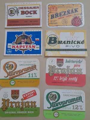 Set of 8 old beer labels new