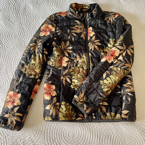 Benetton jacket like new, size XS-S, black with floral print