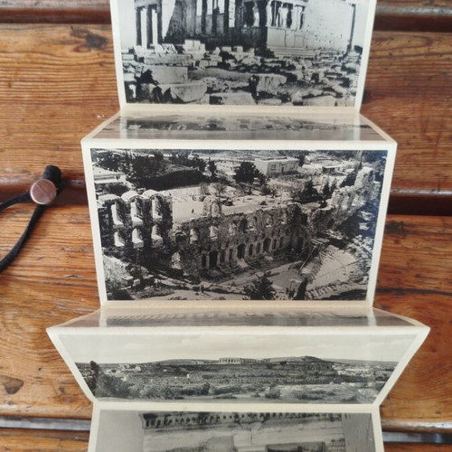 Athens 12 Postcards of the Acropolis used, collectible album 1954