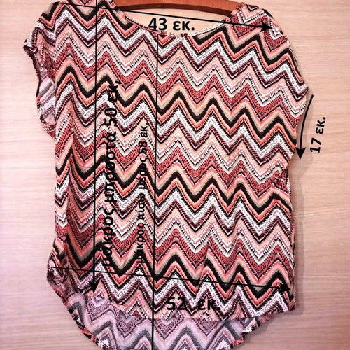Summer blouse with zig-zag pattern, like new, size M