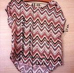 Summer blouse with zig-zag pattern, like new, size M