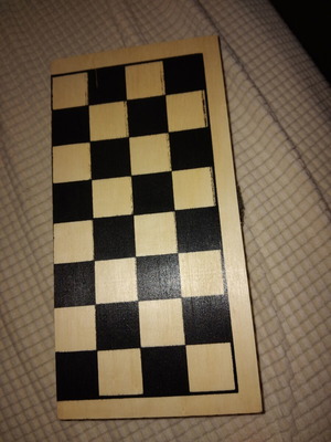 Mini wooden tavli backgammon board