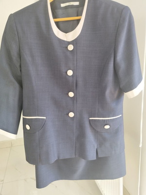 Vintage women's navy blue suit set size L like new