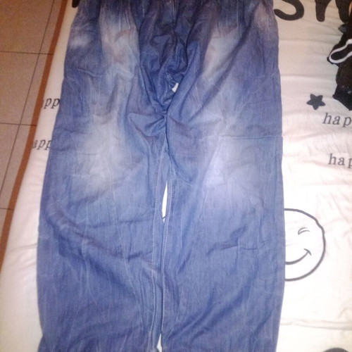 Bon Parfumeur wide-leg denim pants used, size XL, blue