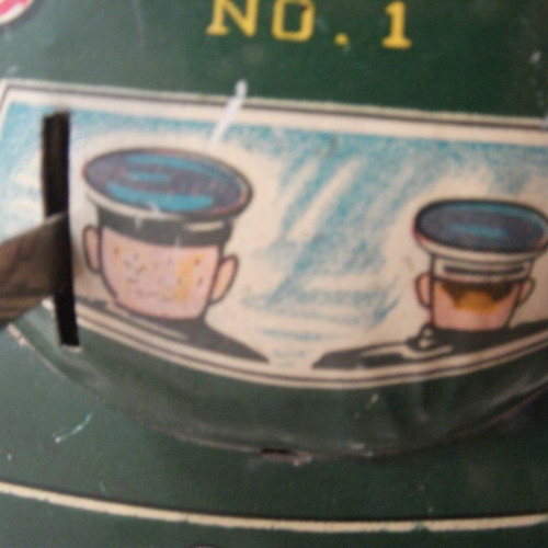 Dick Tracy Police Car tin toy used, wind-up, 1950s