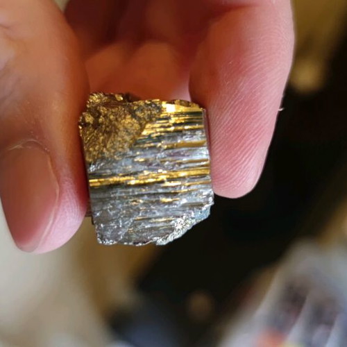 Pyrite gold color with characteristic shape new collection specimen