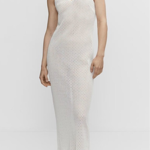 Mango long azur dress new, size XS, white