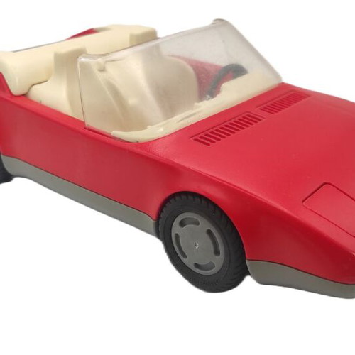Playmobil Red Sport Convertible Car 3708 used, vintage 1987 Geobra