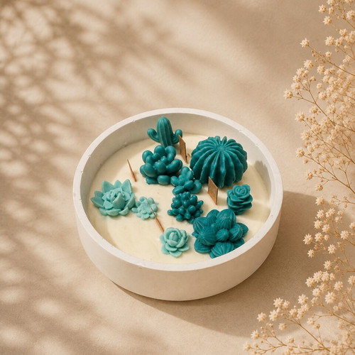 Decorative scented candle with white musk aroma