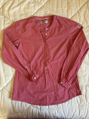 Maloja Pink Cotton Stripe Henley Shirt M like new