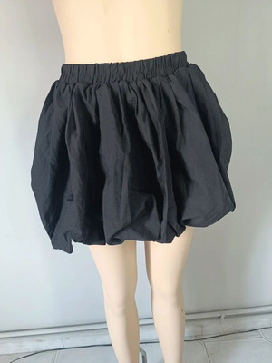 Black Mini Skirt Bubble Style New, Size S 36 8