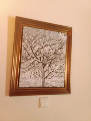 Painting 64/53 with wooden frame like new