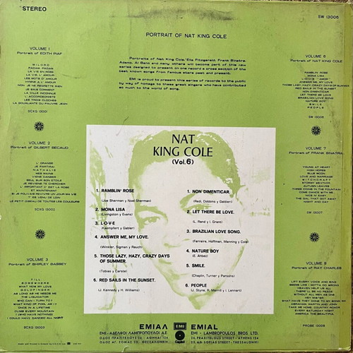 Nat King Cole LP Portrait of Nat King Cole Vol 6 used