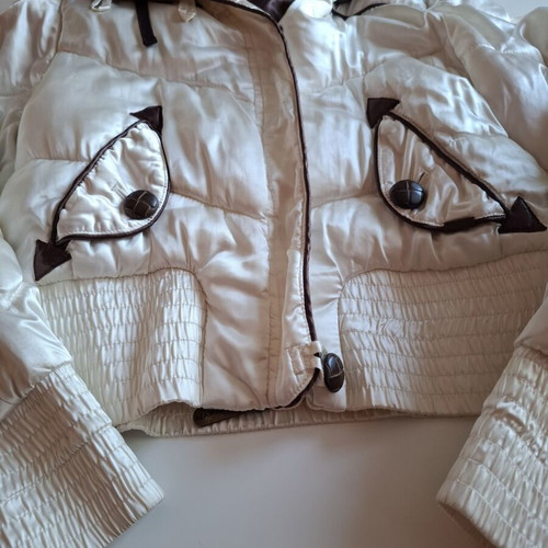 Naf Naf white winter jacket used, size M, short with hood