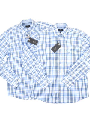 Fynch Hatton men's shirts new with tags, pack of 2, blue check, size M