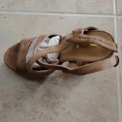 Adam's Shoes suede high-heeled sandals new, size 36, nude