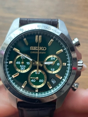Seiko SBTR017 ρολόι σαν καινούργιο με πράσινο καντράν και χρυσούς δείκτες