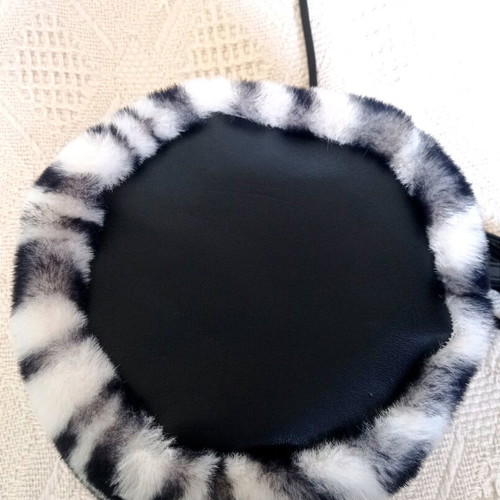 Fur pouch bag like new with zebra pattern crossbody