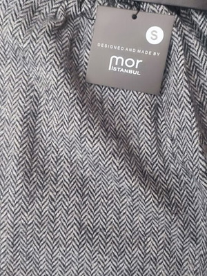 Herringbone pants new, gray, size S