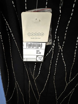 Maxi evening dress new with beads, size L, black