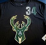 Giannis Antetokounmpo 34 Milwaukee Bucks NBA Champions Basketball T-Shirt Μέγεθος Large Συλλεκτικό