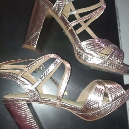 Maria Mare sandals size 41 like new, bronze-gold-silver, thick heel