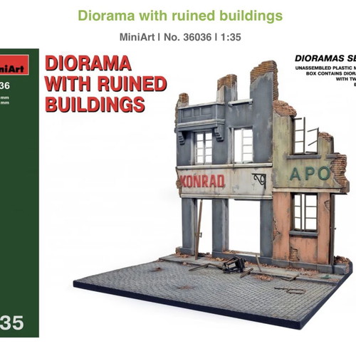 MiniArt 1:35 Diorama with Ruined Buildings new