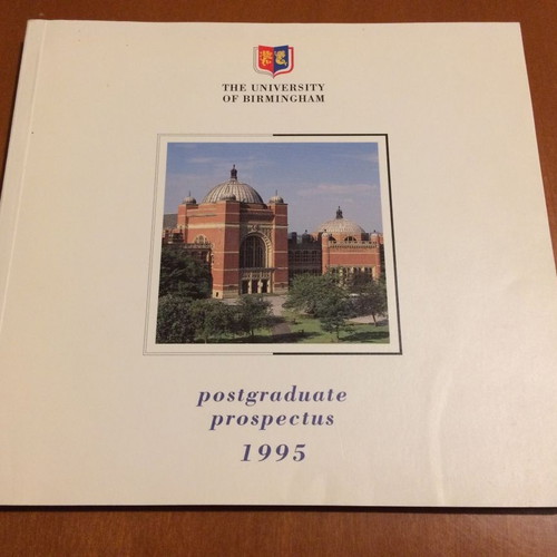 University of Birmingham Postgraduate Prospectus 1995 used