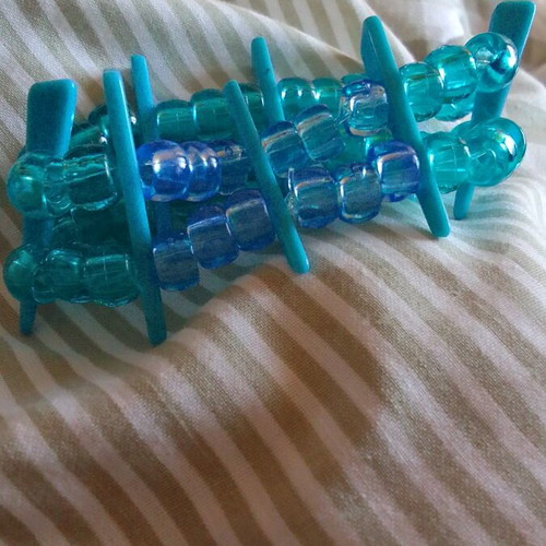 Handmade double bracelet with beads and bone designs elastic new
