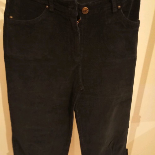 Absolute vintage black corduroy pants with knee buttons used size 2