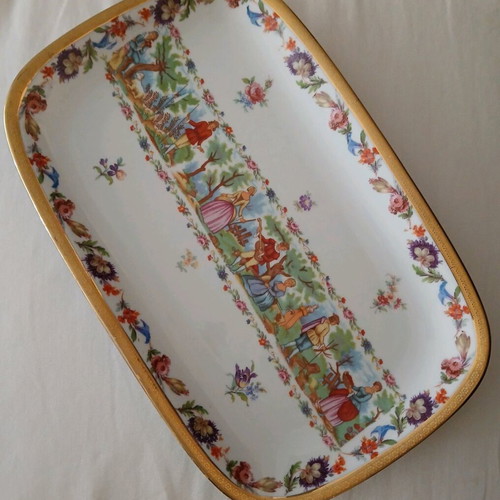 Large Winterling Germany porcelain platter with gold leaf like new