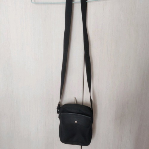 Longchamp Black Leather-Trimmed Crossbody Bag like new