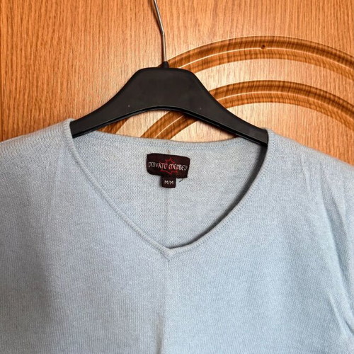 Private Member Pale Blue V-Neck Jumper size M like new