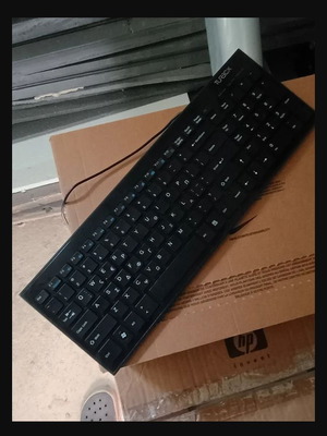 Turbo-X DWC-3000 wired USB keyboard used, black glossy with matte keys