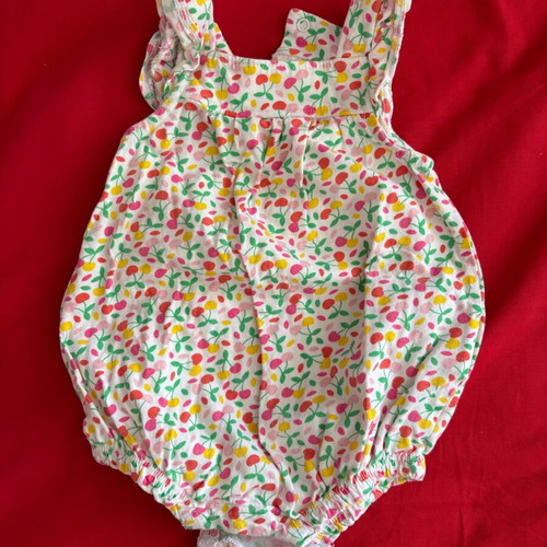 Dpam summer romper for girl up to 6 months, like new, cherry print