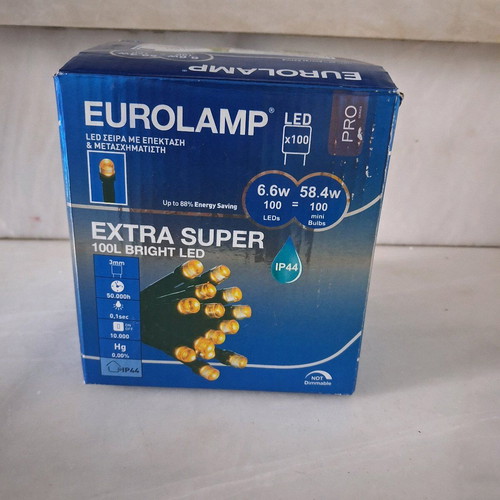 Eurolamp Christmas lights 100 led new, white