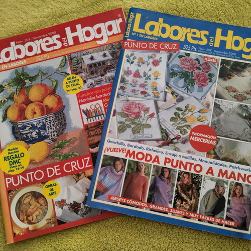 Labores del Hogar magazines used, vintage, set of 2