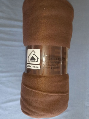 Fleece Blanket New, Brown, 220x240 cm