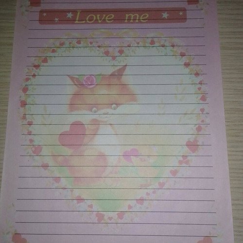 Love letters stationery from 80s-90s, 5 single sheets, like new