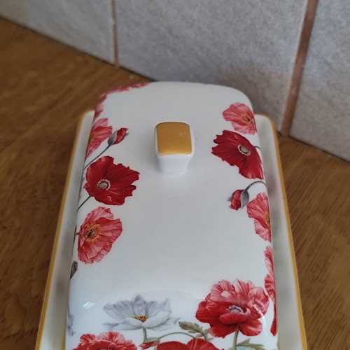 Elan Gallery porcelain butterdish used with poppy flower design