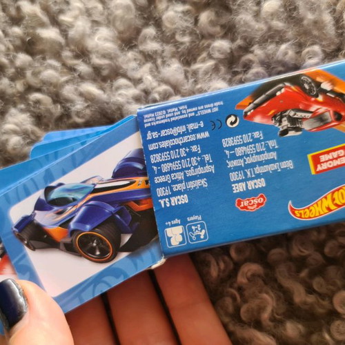 Hot Wheels memory game used with cards