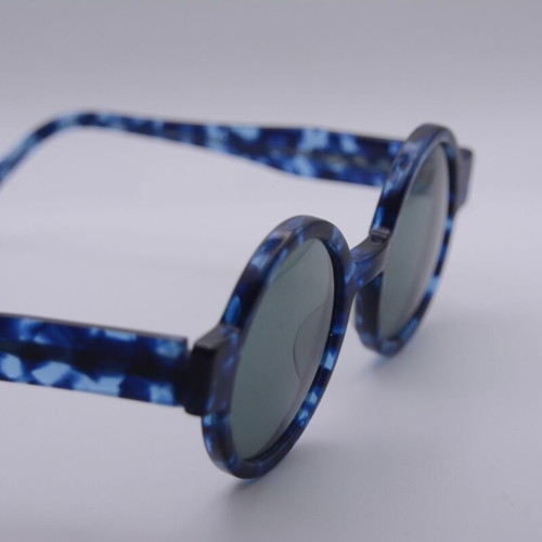 Robert la Roche S72 Round Sunglasses new, blue black